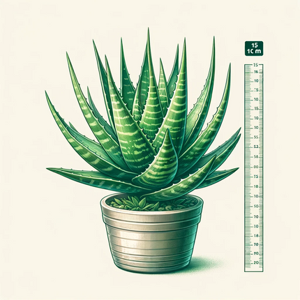 De afbeelding toont de Desert Star Aloe mara, een elegante plant met een potmaat van 10.5 cm en een hoogte van 15 cm. De Aloe Mara heeft sierlijke, puntige bladeren die groen zijn met subtiele oranje accenten, wat doet denken aan exotische woestijnlandschappen. Deze compacte en stijlvolle plant staat ideaal op vensterbanken, bureaus of planken, en voegt een vleugje natuurlijke schoonheid toe aan elke ruimte.